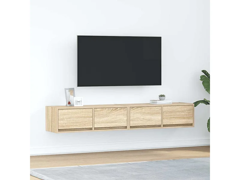Meubles TV | Bancs TV | Armoires TV 2 pcs chêne sonoma 80x31x25,5 cm bois d'ingénierie