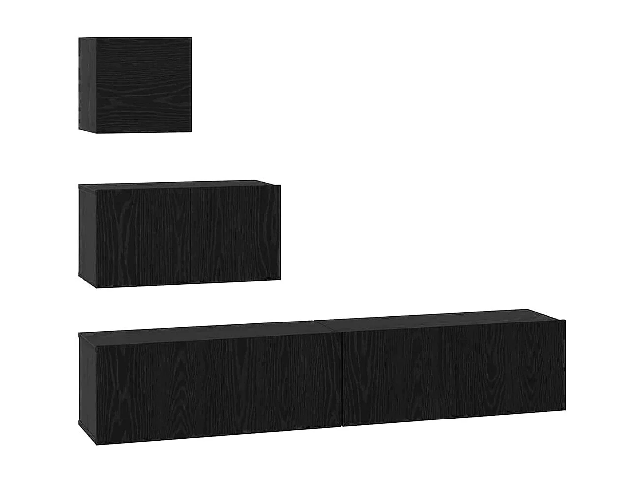 Meuble TV | Banc TV | Armoire TV mural avec étagère 4 pcs Chêne noir 80 x 30 x 30.5 cm