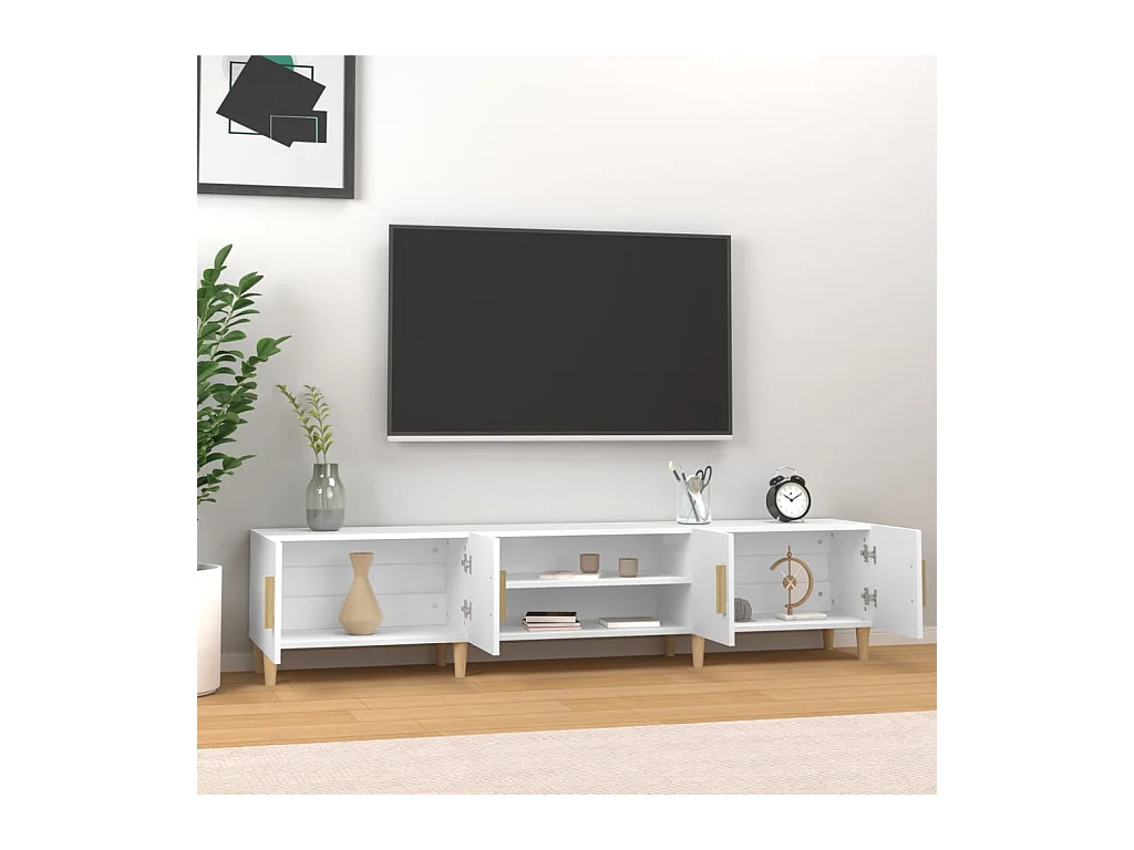 Mueble de TV | Mueble de salón blanco 180x31,5x40 cm madera de ingeniería