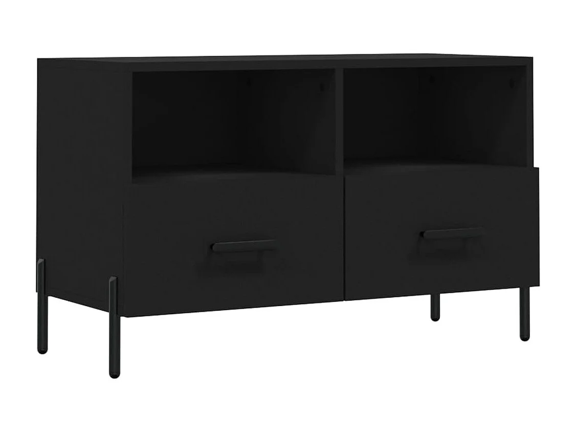 Mueble para TV  | Gabinete de TV |  Mueble de salón madera contrachapada negro 80x36x50 cm