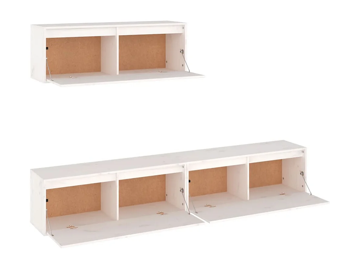 Ensemble de meubles TV | Bancs TV | Armoires TV 3 pcs blanc bois massif de pin