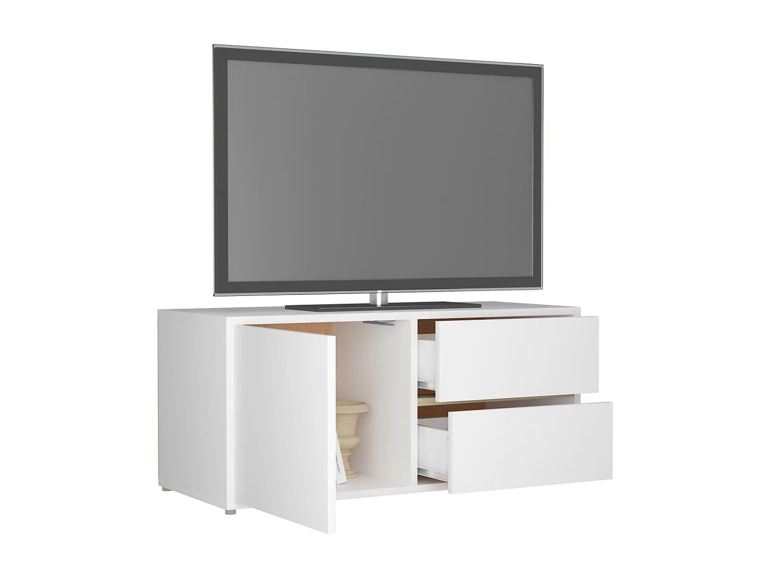 Mueble para TV  | Gabinete de TV |  Mueble de salón madera contrachapada blanco 80x34x36 cm