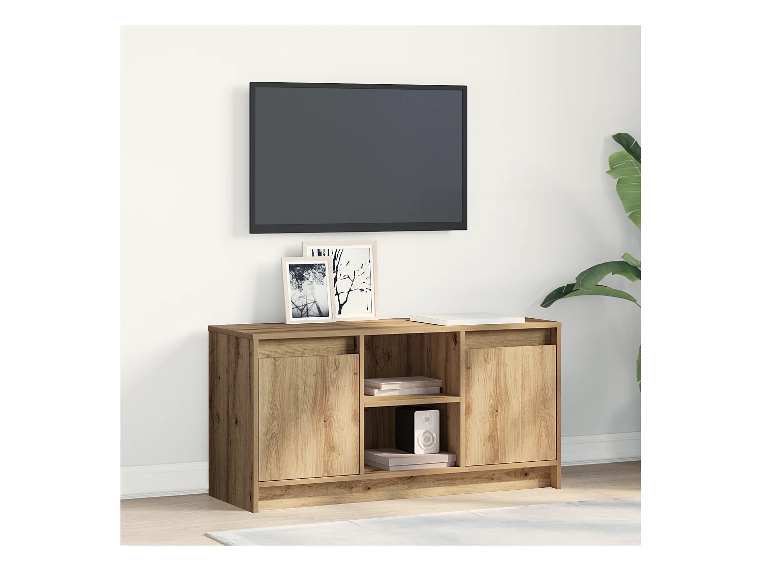 Gabinete de TV | Mueble de TV | Mueble de salón Marrón 100 x 34 x 50 cm Madera contrachapada