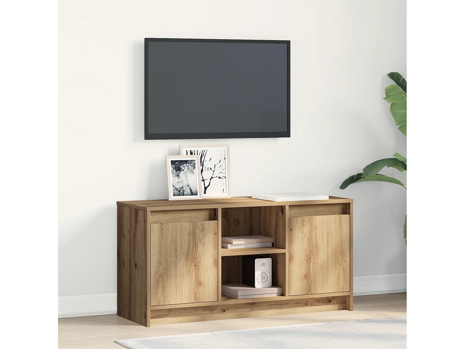 Gabinete de TV | Mueble de TV | Mueble de salón Marrón 100 x 34 x 50 cm Madera contrachapada