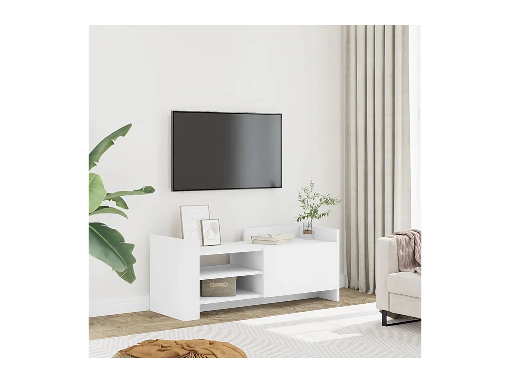 Mueble para TV  | Gabinete de TV |  Mueble de salón madera contrachapada blanco 100x35x40 cm