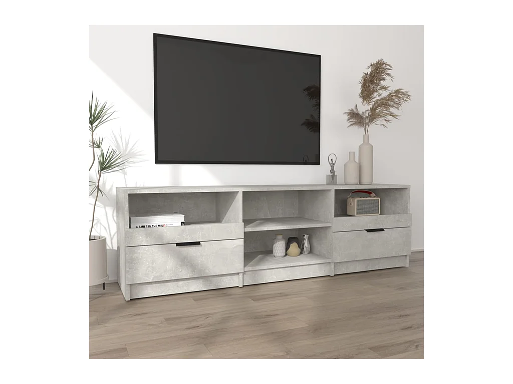 Mueble de TV | Mueble de salón madera contrachapada gris hormigón 150x33,5x45 cm