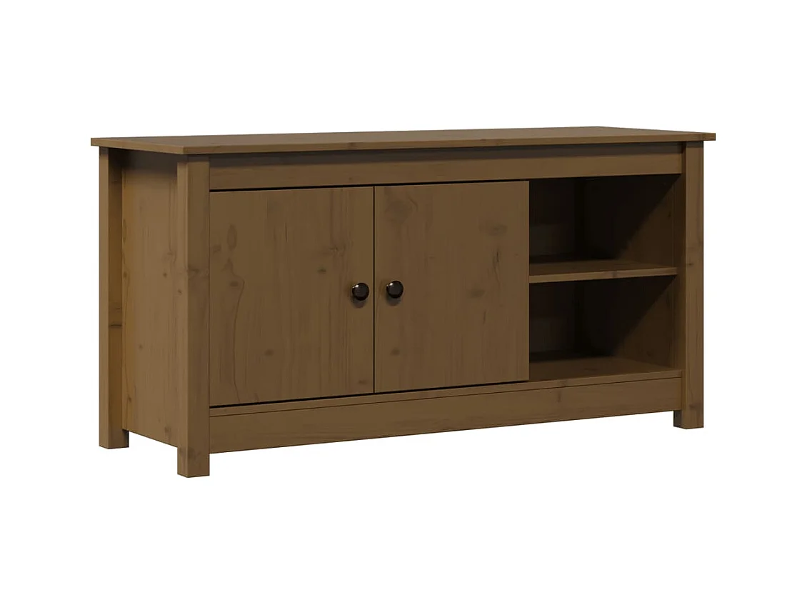 Mueble de TV | Mueble de salón madera maciza de pino marrón miel 103x36,5x52 cm