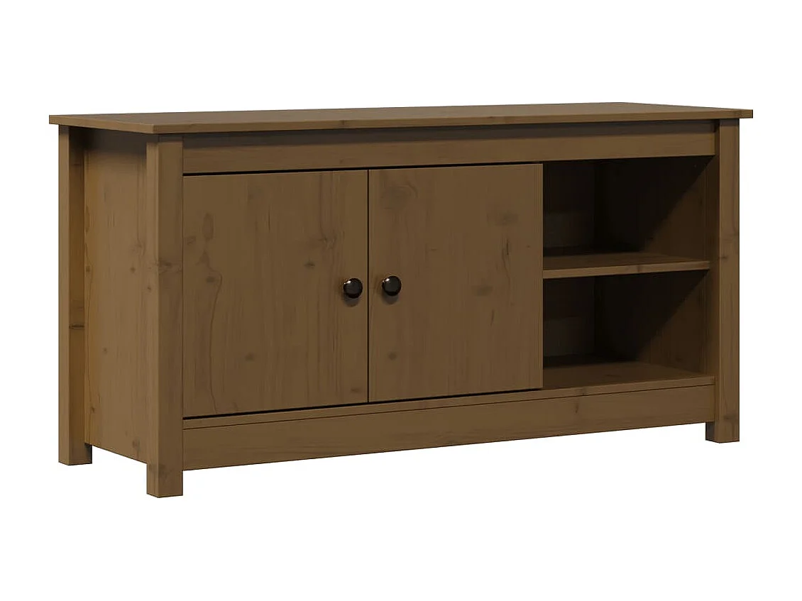 Meuble TV | Banc TV | Armoire TV Marron miel 103x36,5x52 cm Bois de pin massif