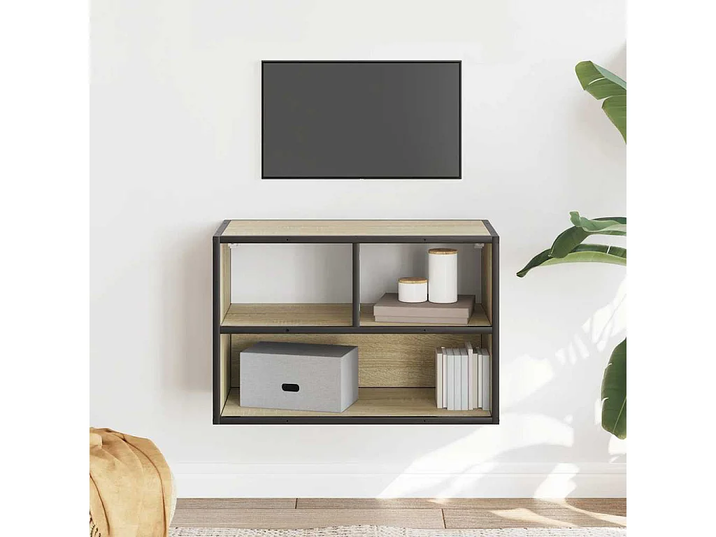 Tv-meubel | Tv-Bank | TV-kast60x31x39,5 cm bewerkt hout metaal sonoma eikenkleurig