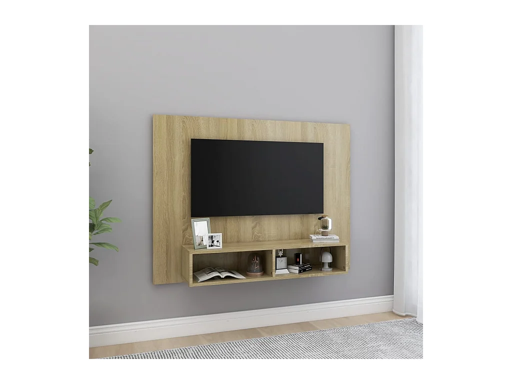 Tv-wandmeubel | TV-kast | Tv-Bank 120x23,5x90 cm bewerkt hout sonoma eikenkleurig