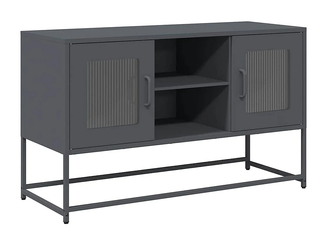 Mueble para TV  | Gabinete de TV |  Mueble de salón de acero gris antracita 100,5x39x60,5 cm