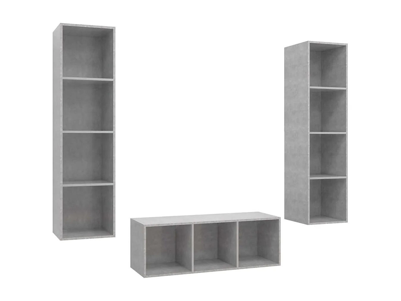 Ensemble de meuble TV | Banc TV | Armoire TV 3 pcs Gris béton Bois d'ingénierie