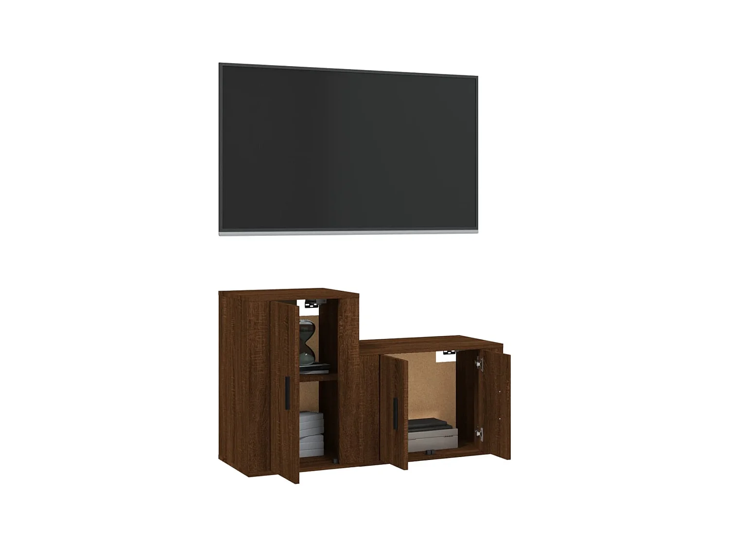 Set de muebles para TV  | Gabinetes de TV |  Muebles de salón 2 pzas madera contrachapada roble marrón