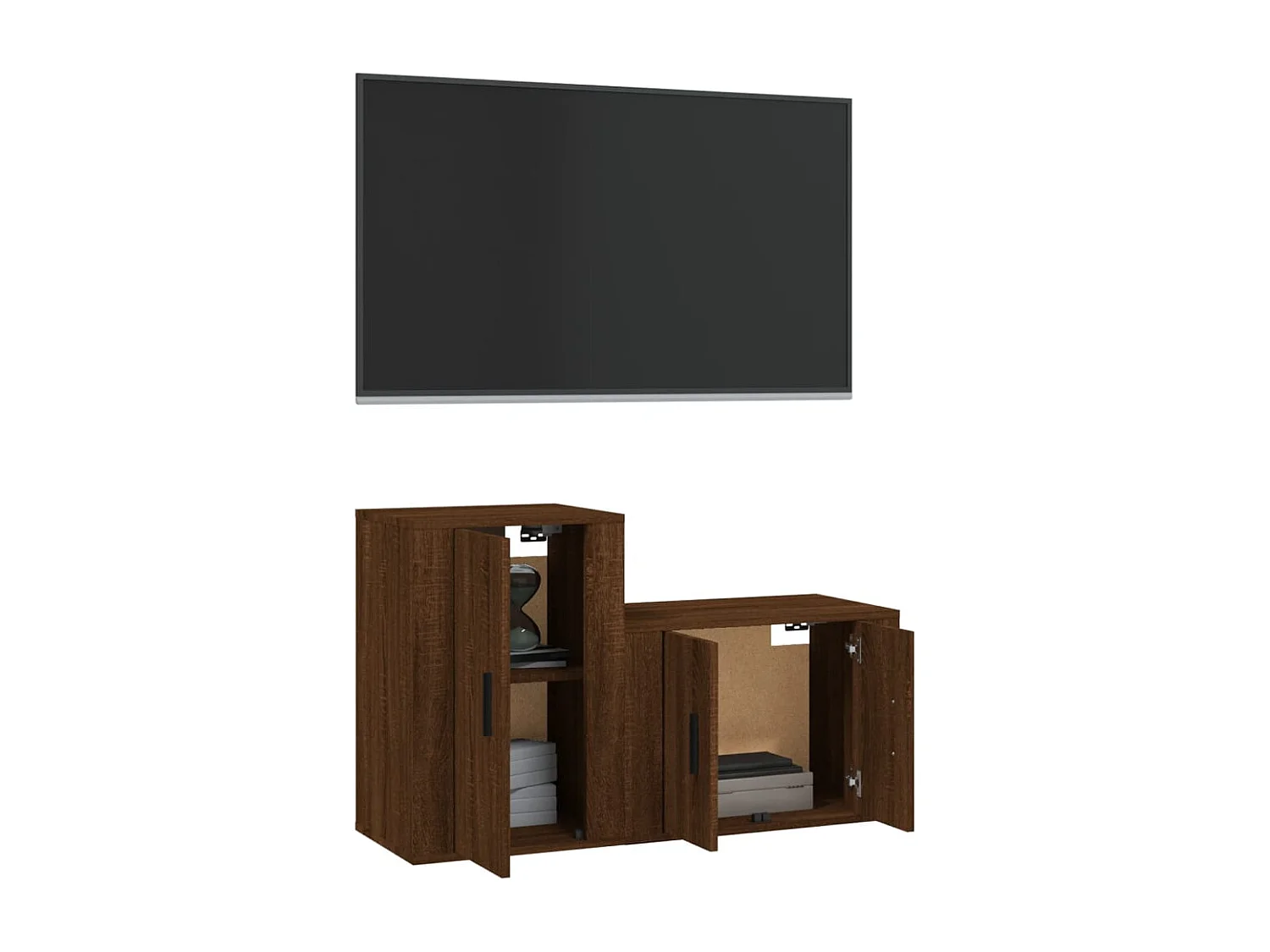 Set de muebles para TV  | Gabinetes de TV |  Muebles de salón 2 pzas madera contrachapada roble marrón
