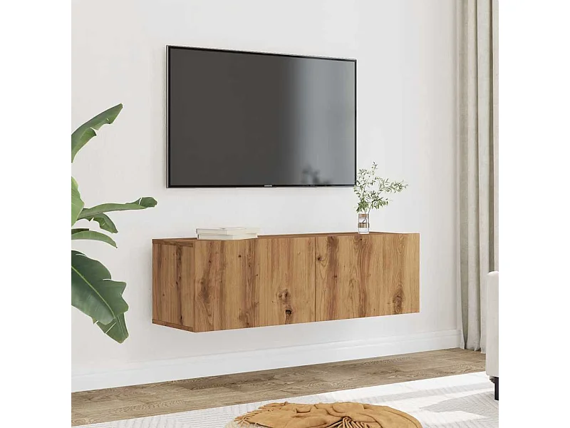 Meubles TV | Bancs TV | Armoires TV muraux 2 pcs chêne artisanal 100x30x30 cm