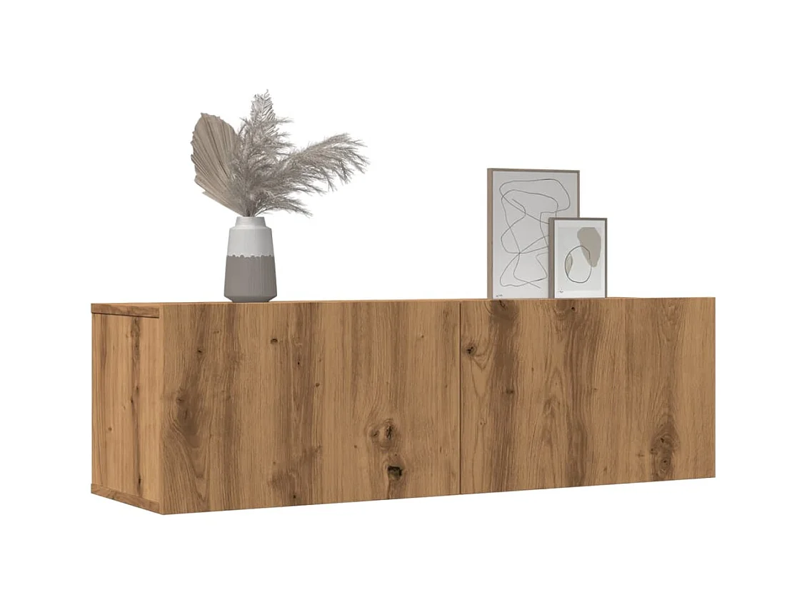 Tv-meubels | Tv-Banken | TV-kasten 2 st wandgemonteerd 100x30x30 cm artisanaal eiken