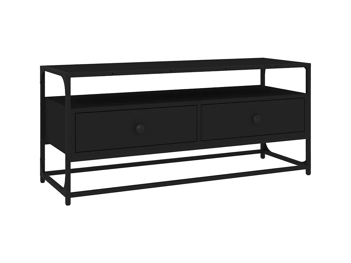 Mueble de TV | Mueble de salón madera contrachapada negro 100x35x45 cm