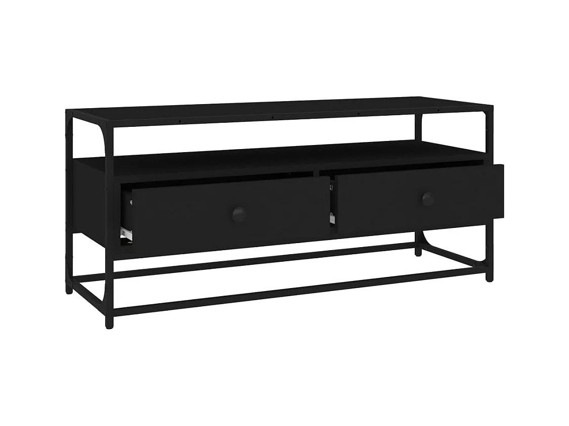 Mueble de TV | Mueble de salón madera contrachapada negro 100x35x45 cm