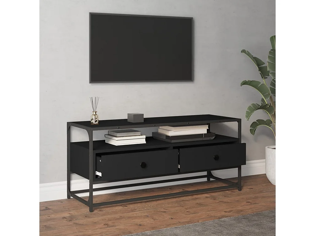 Meuble TV | Banc TV | Armoire TV noir 100x35x45 cm bois d'ingénierie