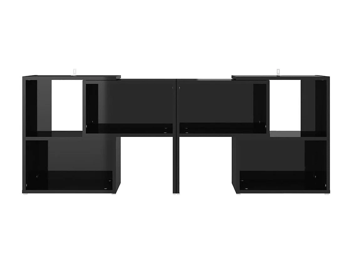 Mueble de TV | Mueble de salón madera contrachapada negro brillante 104x30x52 cm