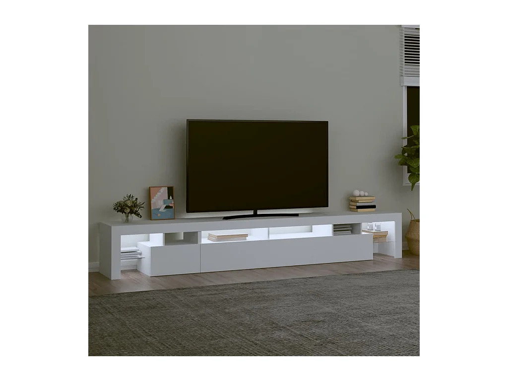Mueble de TV | Mueble de salón con luces LED blanco 260x36,5x40 cm