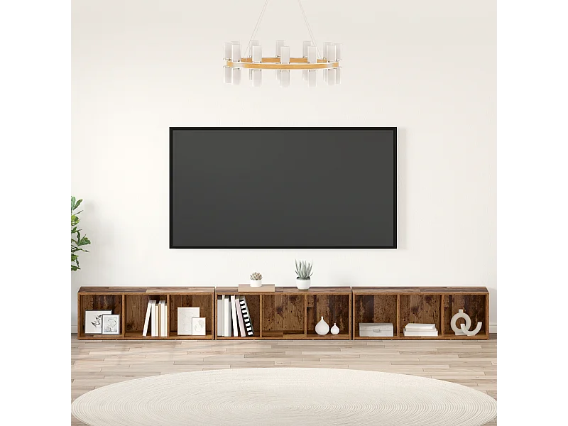 Gabinete de TV | Mueble de TV | Mueble de salón 3 pcs Madera vieja 37 x 35 x 107.5 cm