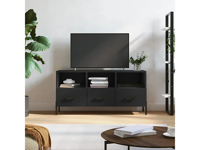 Mueble de TV | Mueble de salón madera de ingeniería negro 102x36x50 cm