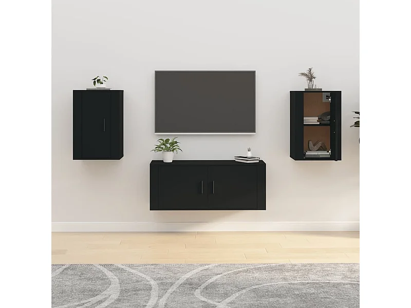 Meubles TV | Bancs TV | Armoires TV muraux 2 pcs Noir 40x34,5x60 cm