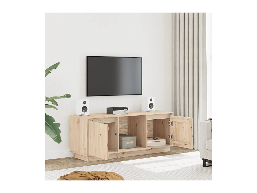 Mueble de TV | Mueble de salón de madera maciza de pino 110,5x35x44 cm