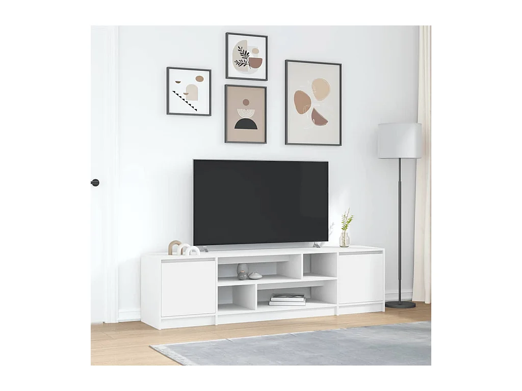 Mueble de TV | Mueble de salón de madera de ingeniería blanco 188,5x41x50 cm