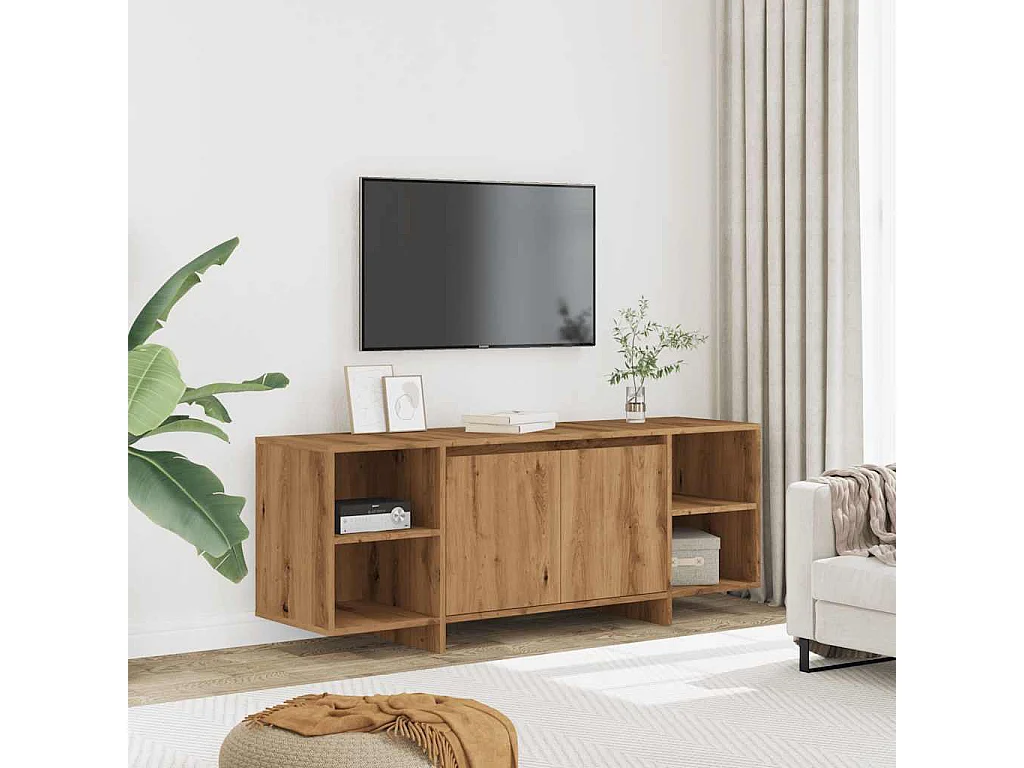 Meuble TV | Banc TV | Armoire TV chêne artisanal 130x35x50 cm bois d'ingénierie