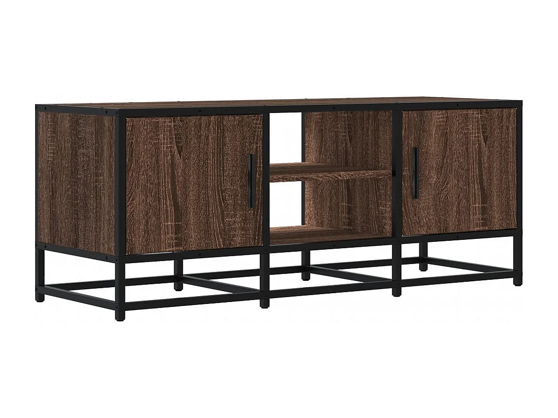Meuble TV | Banc TV | Armoire TV chêne marron 100x35x41 cm bois d'ingénierie et métal