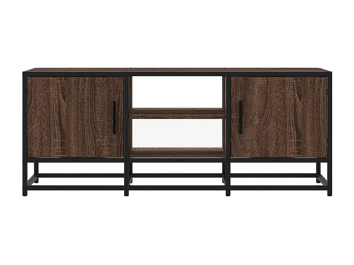Meuble TV | Banc TV | Armoire TV chêne marron 100x35x41 cm bois d'ingénierie et métal