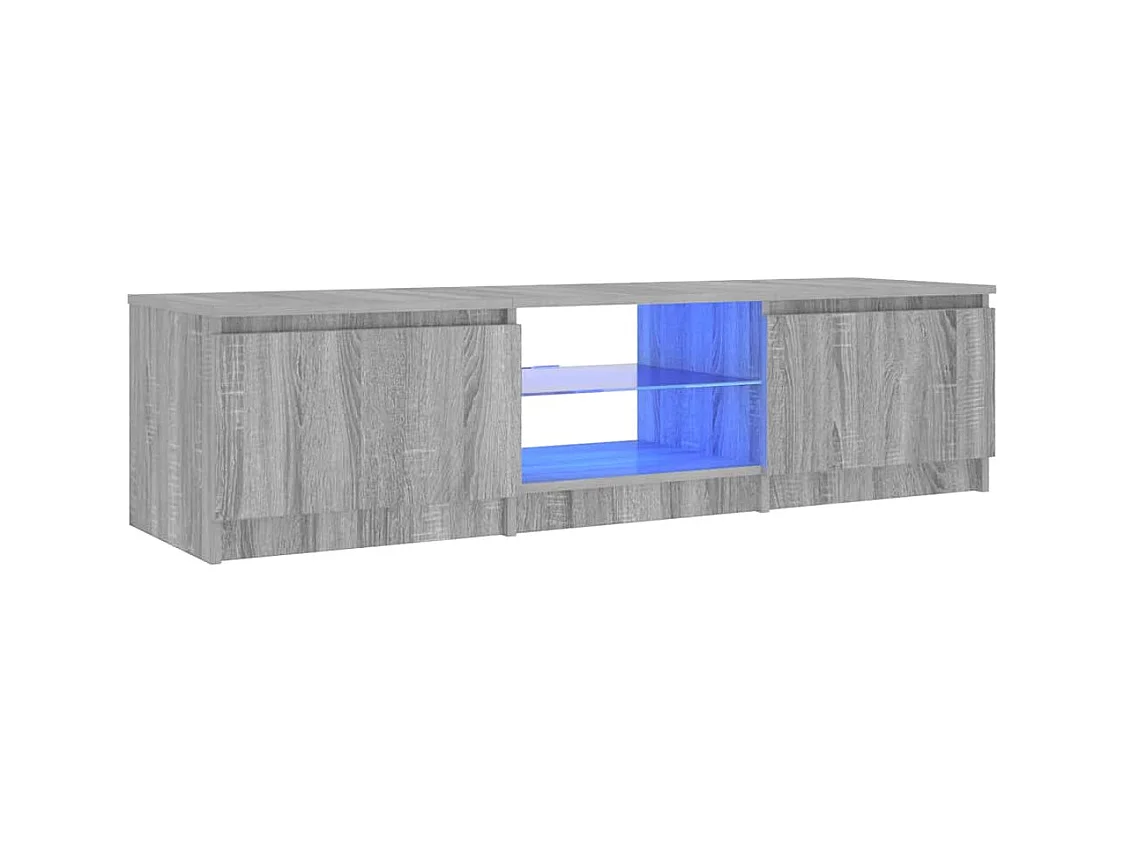 Mueble para TV  | Gabinete de TV |  Mueble de salón con luces LED gris Sonoma 140x40x36 cm