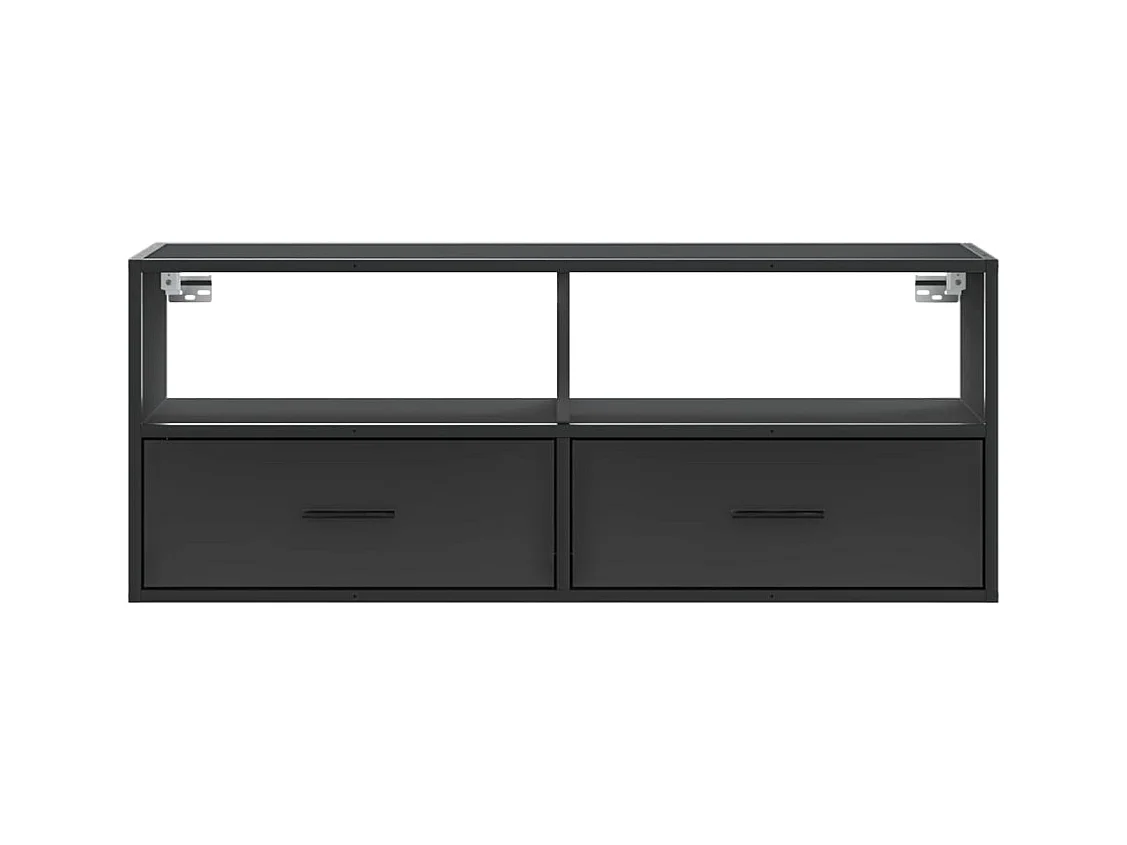 Mueble de TV | Mueble de salón madera de ingeniería y metal negro 100x31x39,5 cm