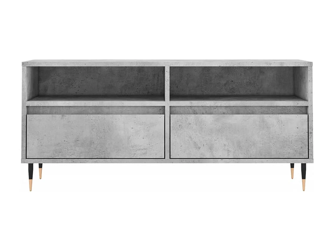 Mueble de TV | Mueble de salón madera contrachapada gris hormigón 100x34,5x44,5cm