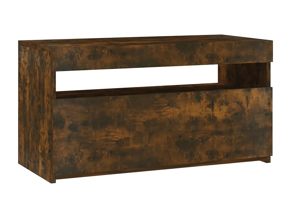 Mueble de TV | Mueble de salón con luces LED roble ahumado 75x35x40 cm