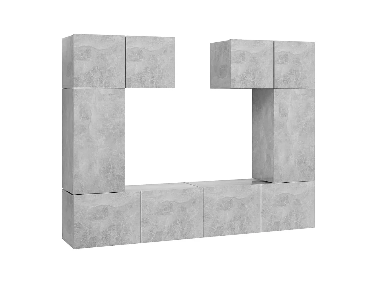 Ensemble de meuble TV | Banc TV | Armoire TV 6 pcs Gris béton Bois d'ingénierie