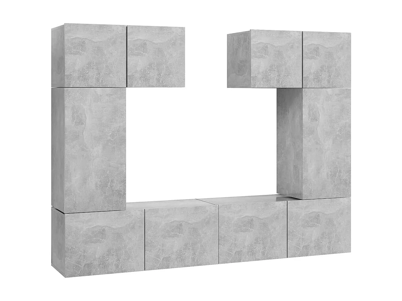 Set muebles de salón TV | Gabinetes de TV |  Muebles de TV 6 pzas madera ingeniería gris hormigón