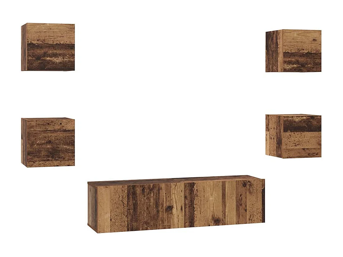 Ensemble meuble TV | Banc TV | Armoire TV 6 pcs Bois ancien Moyen 120 x 30 x 30 cm