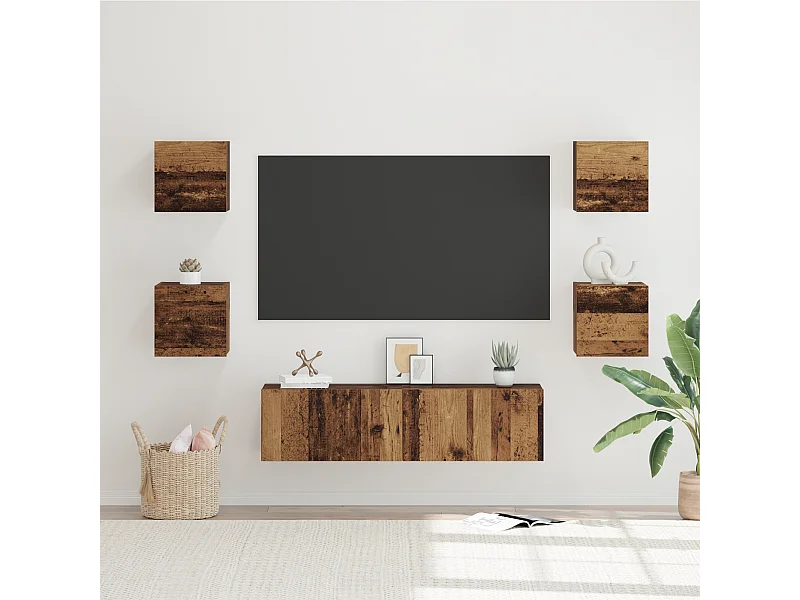 Ensemble meuble TV | Banc TV | Armoire TV 6 pcs Bois ancien Moyen 120 x 30 x 30 cm