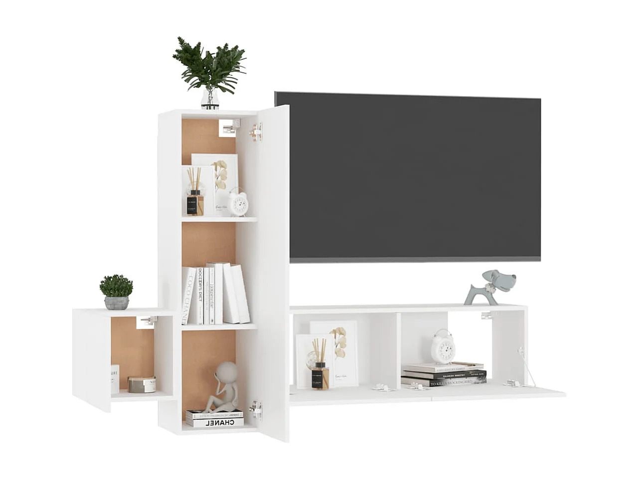 Ensemble de meubles TV | Bancs TV | Armoires TV 3 pcs Blanc Bois d'ingénierie