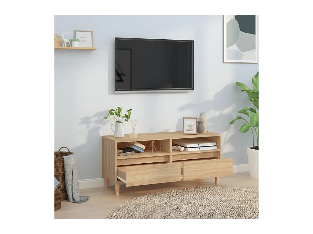 Tv-meubel | Tv-Bank | TV-kast100x34,5x44,5 cm bewerkt hout sonoma eikenkleurig
