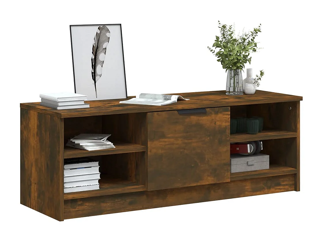 Mueble de TV | Mueble de salón madera contrachapada roble ahumado 102x35,5x36,5cm