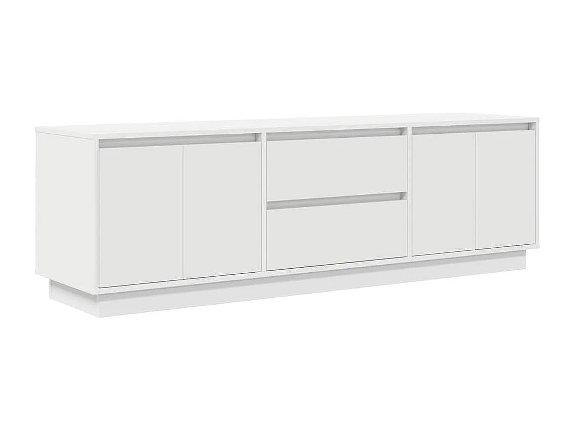 Meuble TV | Banc TV | Armoire TV avec lumières LED blanc 160,5x41x50 cm