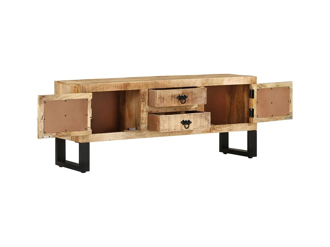Mueble para TV  | Gabinete de TV |  Mueble de salón de madera maciza de mango rugosa 110x30x45 cm