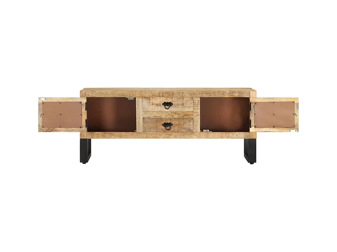 Mueble para TV  | Gabinete de TV |  Mueble de salón de madera maciza de mango rugosa 110x30x45 cm