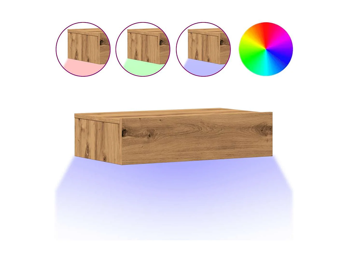 Mueble de TV | Mueble de salón con luces LED roble artisan 60x35x15,5 cm