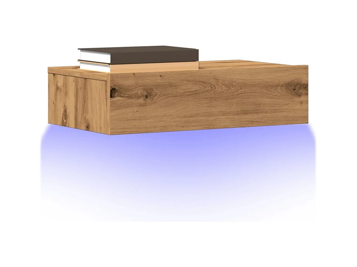 Meuble TV | Banc TV | Armoire TV avec éclairages LED chêne artisanal 60x35x15,5 cm