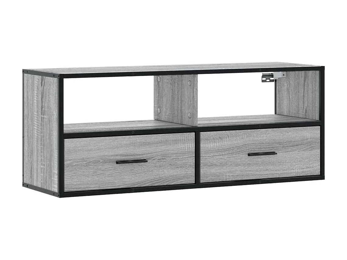 Tv-meubel | Tv-Bank | TV-kast100x31x39,5 cm bewerkt hout metaal grijs sonoma eiken